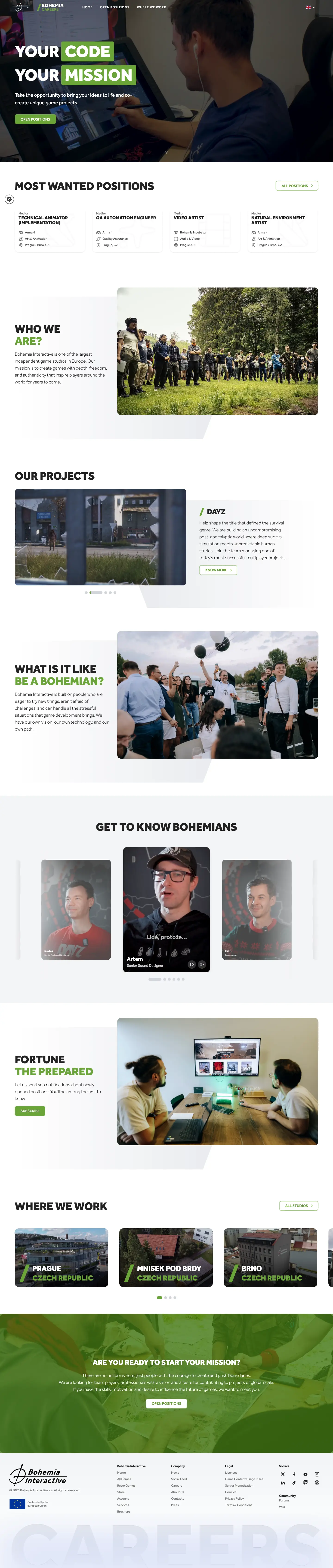 Bohemia Careers: náhled webu