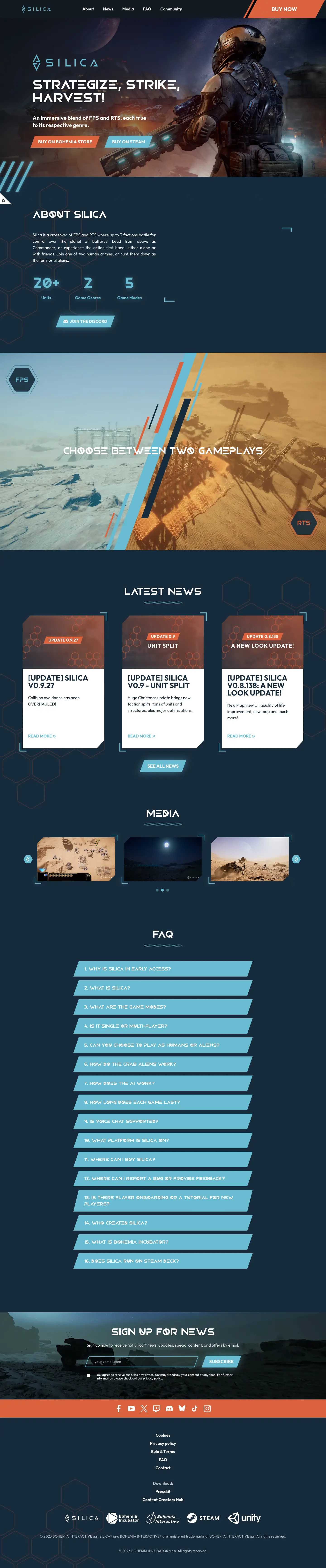 Silica: náhled webu
