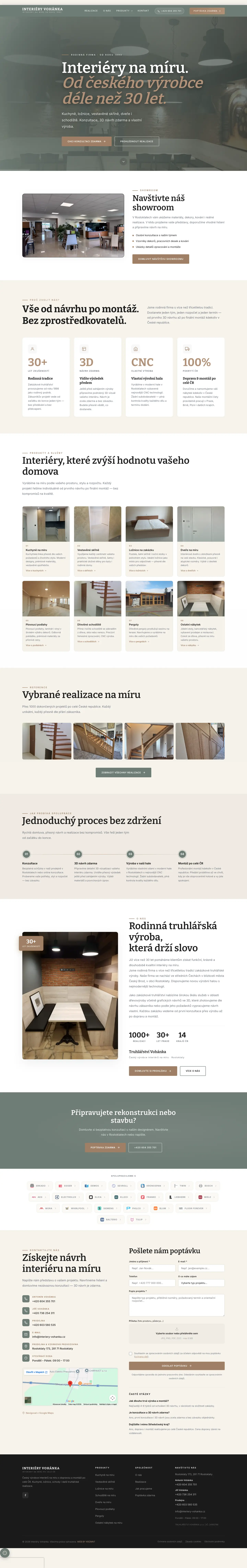 Interiéry Vohánka: náhled webu